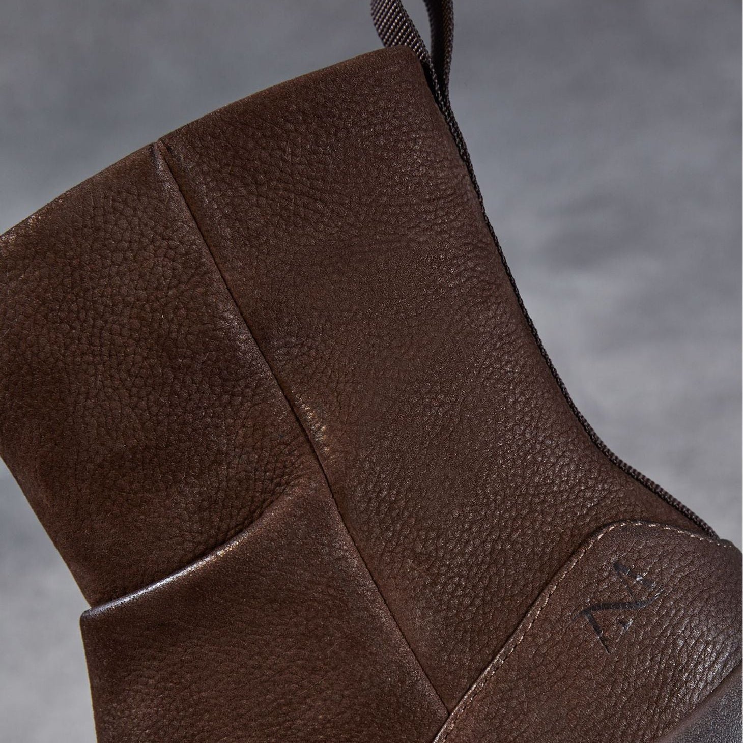 Women's Vintage Plain Leather Motorcycle Boots-RAIIFY