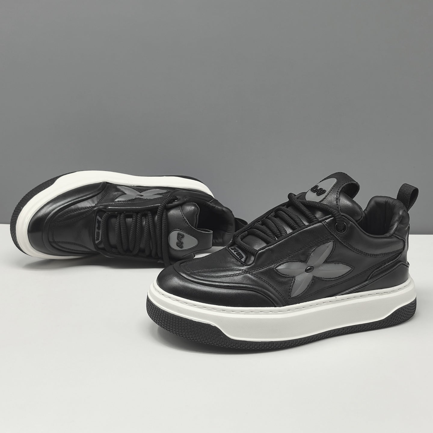 Men's Fashion Leather Flat Casual Sneakers-RAIIFY