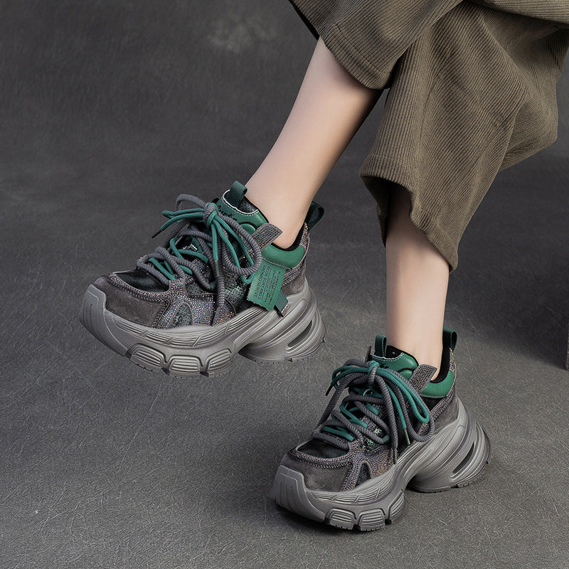 Women's Retro Breathable Casual Chunky Platform Sneakers-RAIIFY