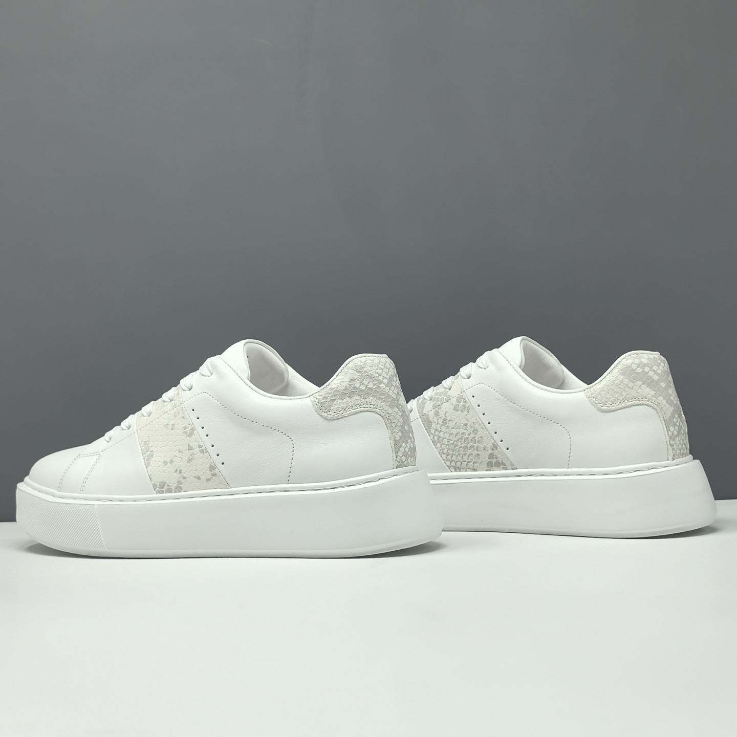 Men's Top Grain Cowhide Casual Platform Board Shoes-RAIIFY