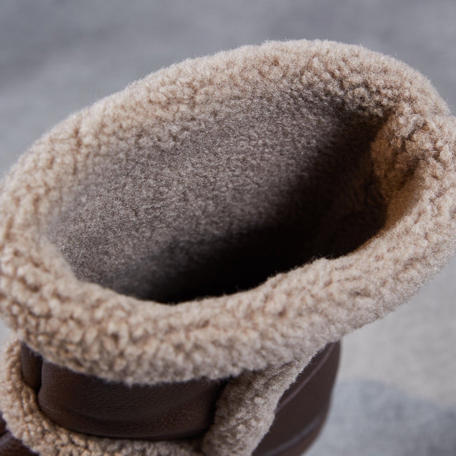 Women's Leather Comfort Slip-on Mid-Calf Snow Boots-RAIIFY