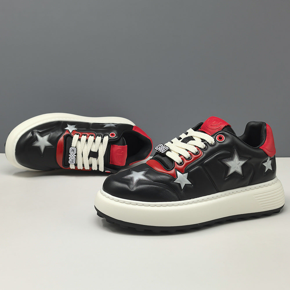 Men's Stylish Embossed Leather Flat Casual Shoes-RAIIFY