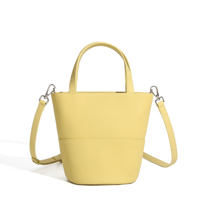 Women's Minimalist Fashion Leather Bucket Bag-RAIIFY