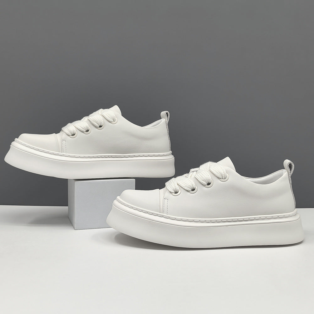 Men Minimalism Plain Cowhide Leather Casual Shoes-RAIIFY