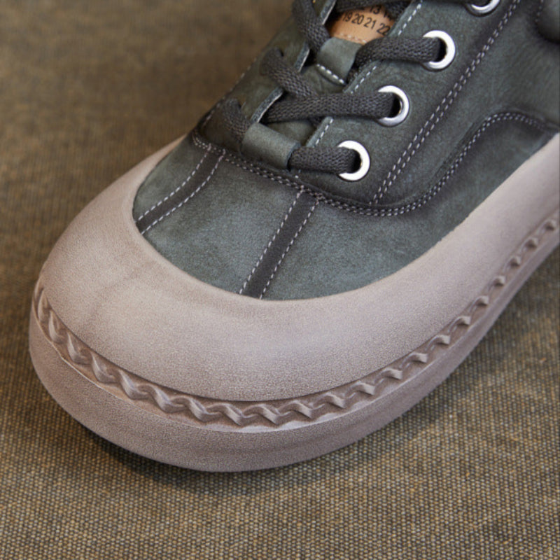 Women Fashion Quilted Plain Leather Flat Casual Shoes-RAIIFY