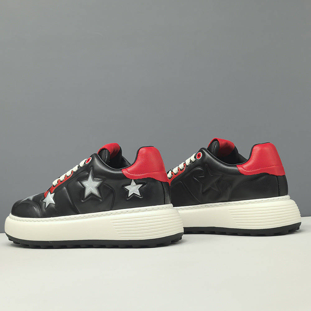 Men's Stylish Embossed Leather Flat Casual Shoes-RAIIFY