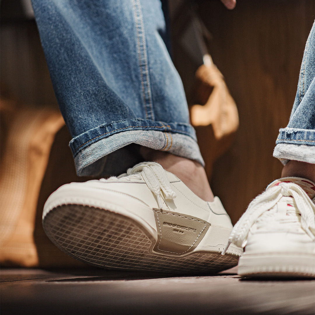 Men's Fashion Embroidery Quilted Leather Casual Shoes-RAIIFY