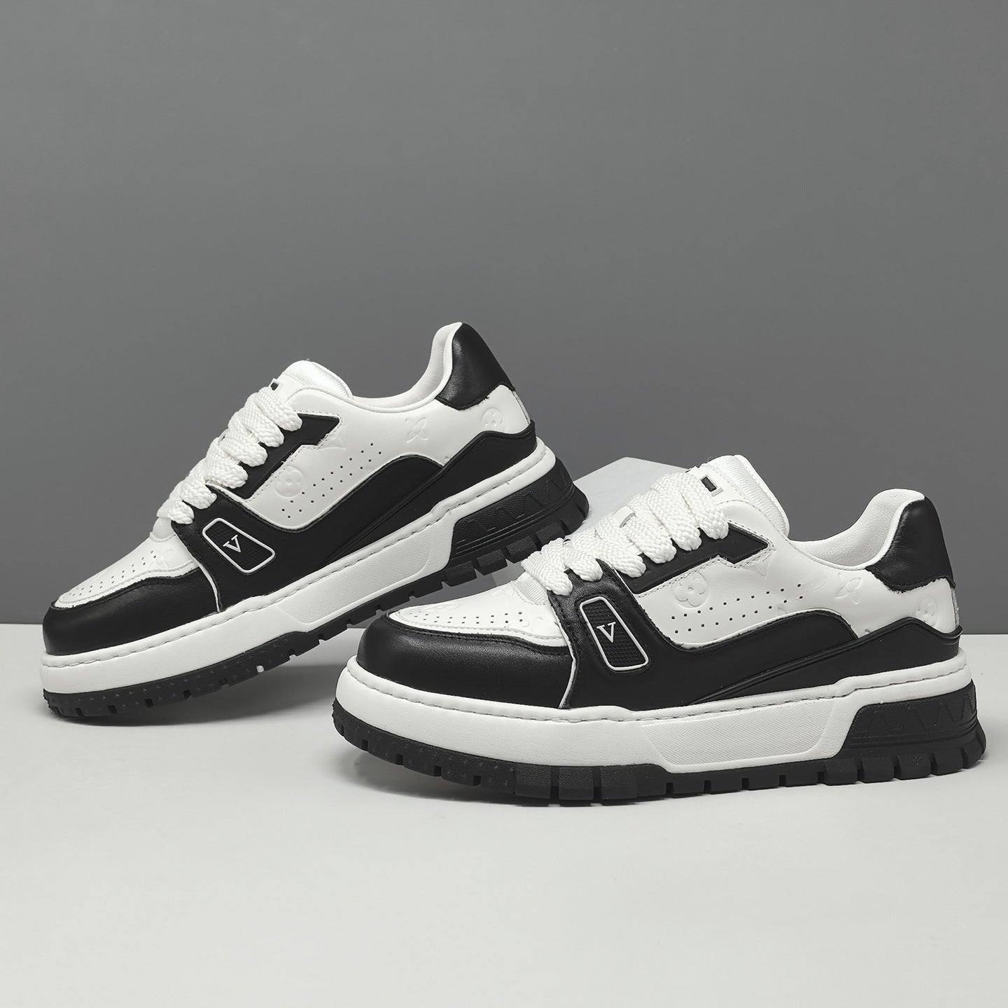 Men's Fashion Breathable Leather Casual Thick Soled Sneakers-RAIIFY