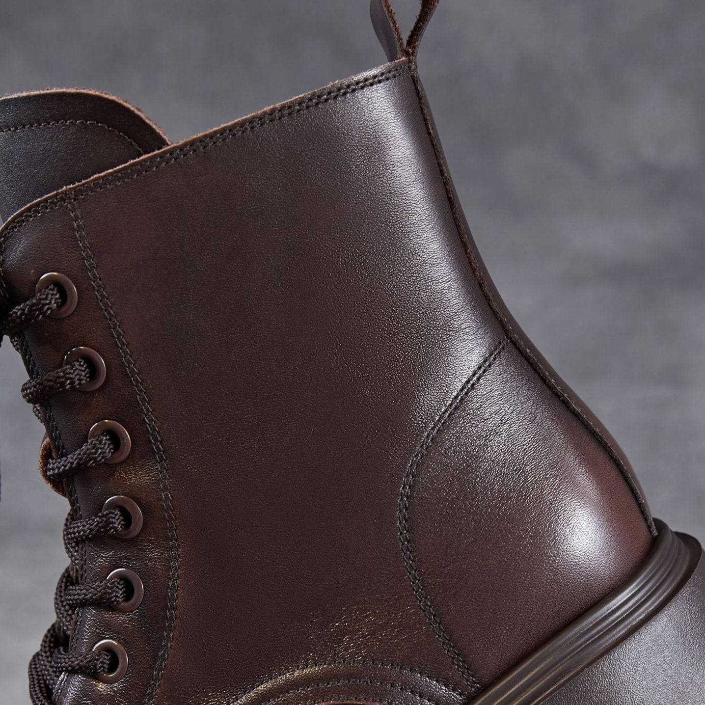 Women's Minimalist Plain Leather Chunky Platform Boots-RAIIFY