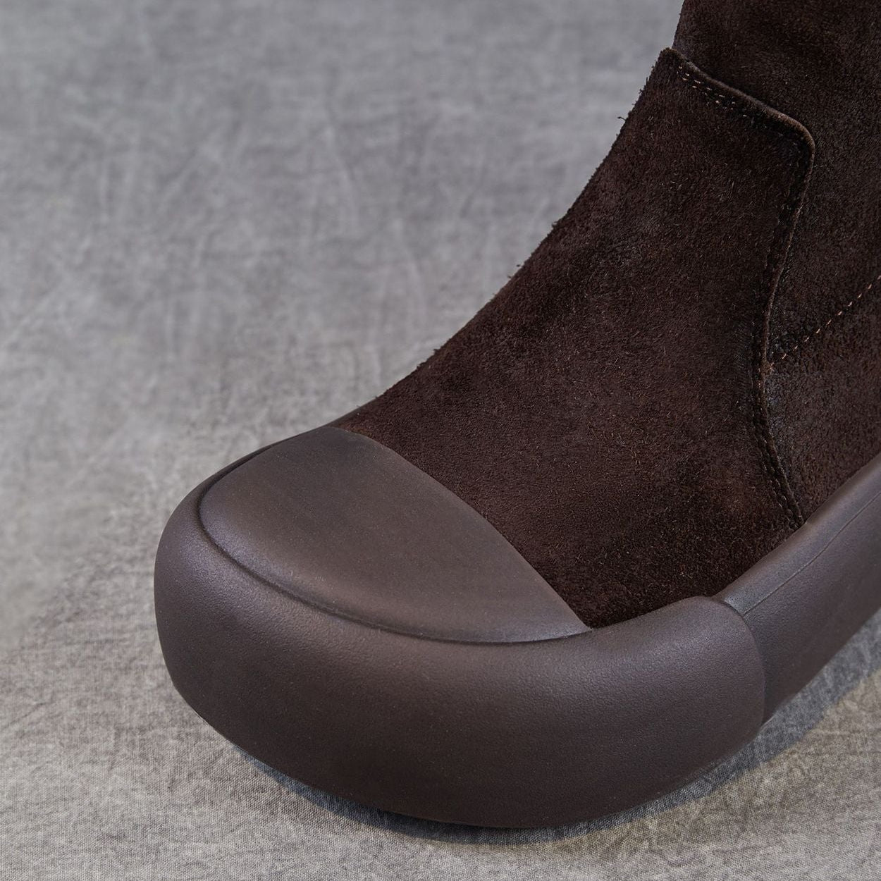 Women's Retro Minimalist Leather Platform Ankle Boots-RAIIFY