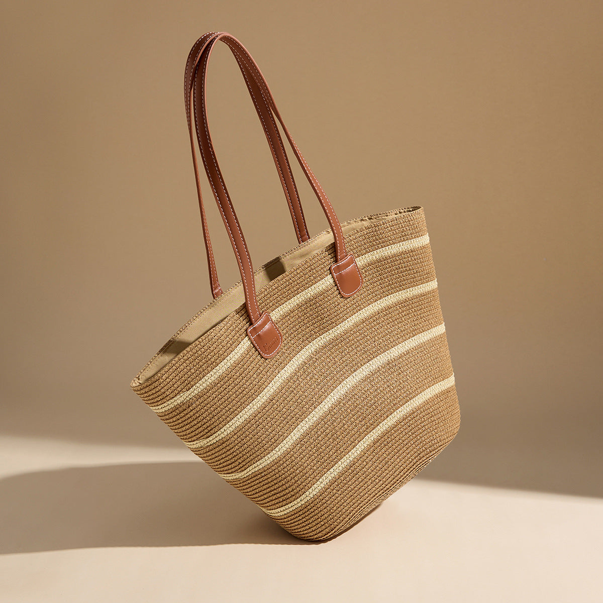 Women's Striped Straw Fashion Casual Tote Bag-RAIIFY
