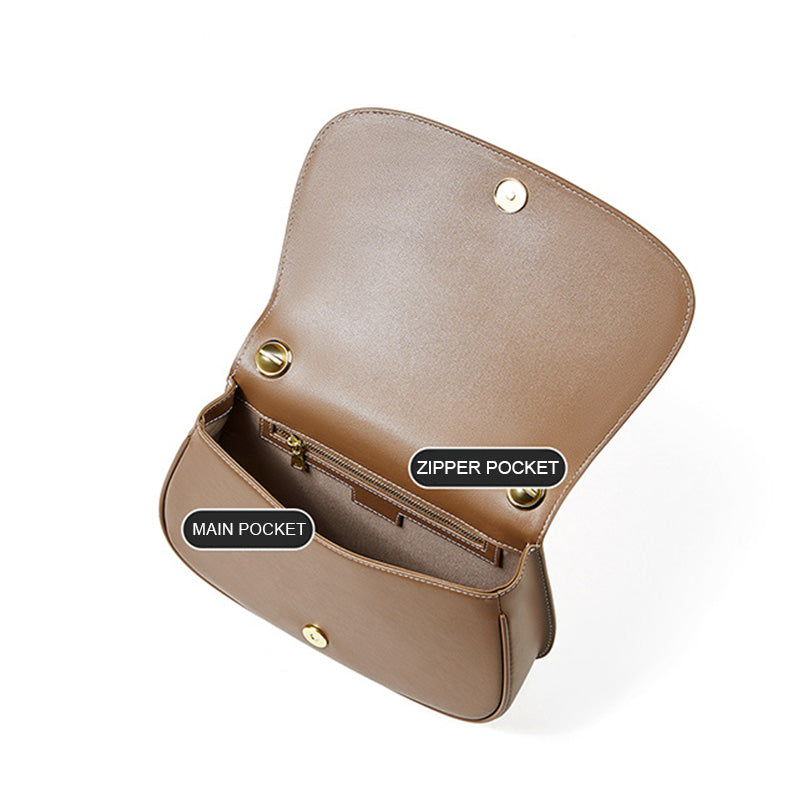 Women's Retro Plain Leather Mini Cross Body Purse-RAIIFY