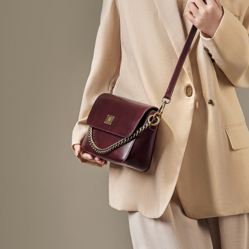 Women's Elegant Fashion Leather Chain Shoulder Bag-RAIIFY