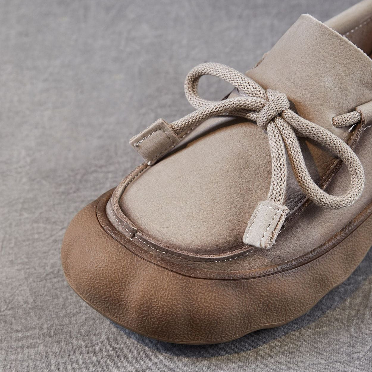 Women's Vintage Leather Lace-up Flat Casual Shoes-RAIIFY