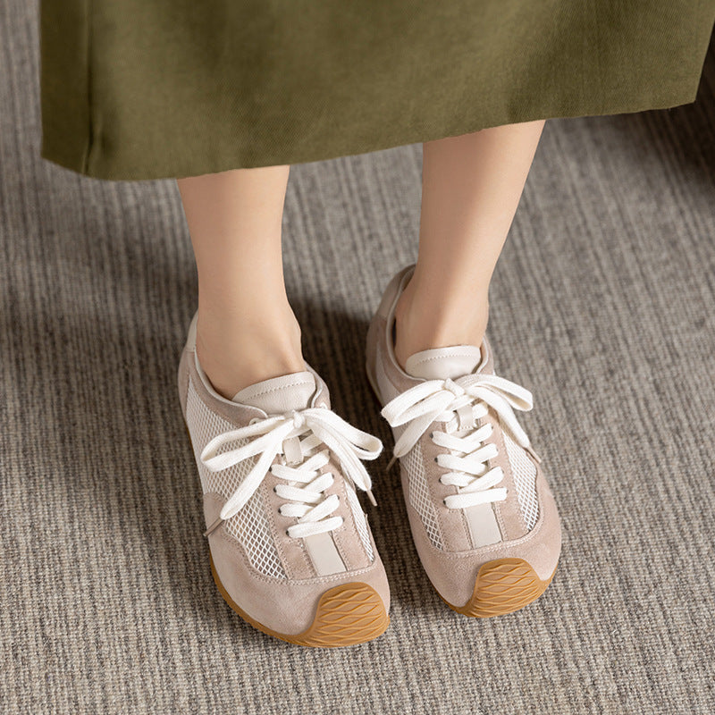 Women Retro Hollow Mesh Flat Casual Shoes-RAIIFY