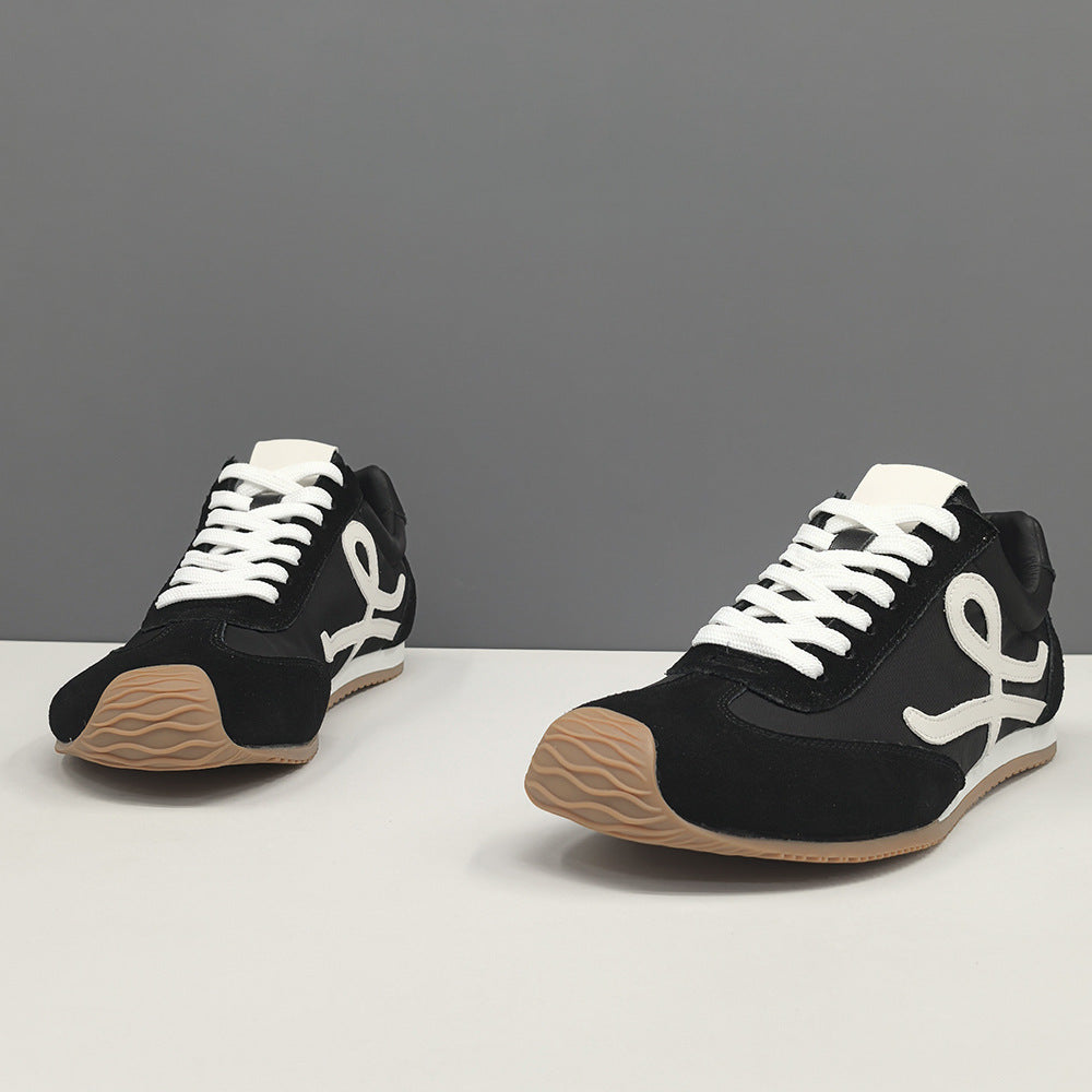 Men Stylish Patchwork Canvas Suede Flat Casual Sneakers-RAIIFY