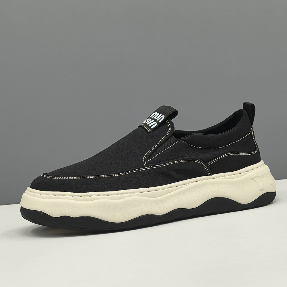 Men Minimalism Plain Breathable Canvas Loafers-RAIIFY