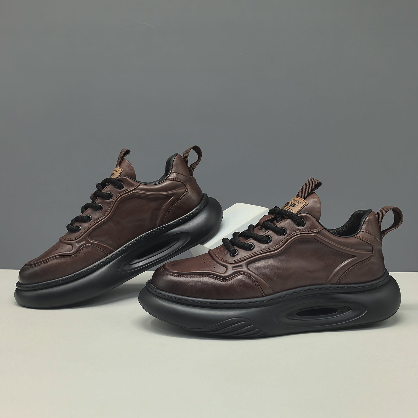 Men's Retro Plain Leather Simple Casual Shoes-RAIIFY