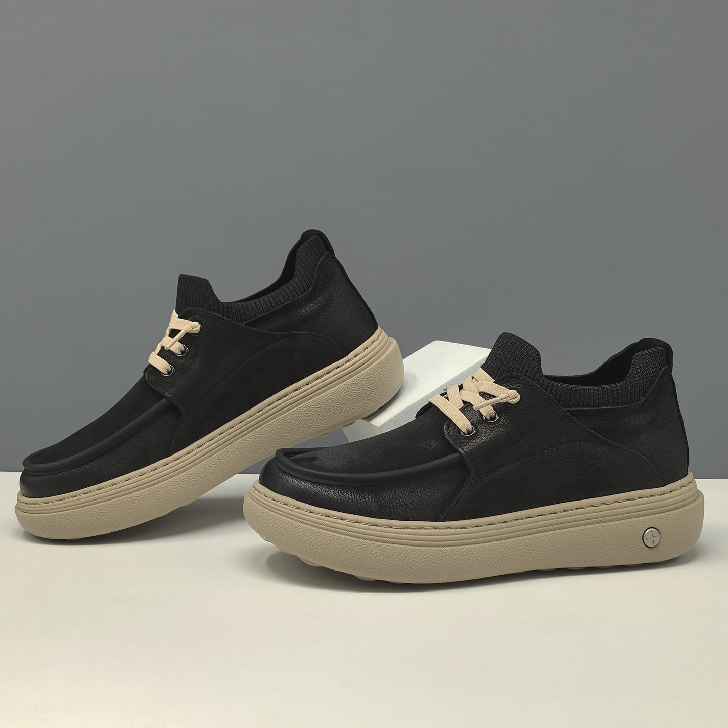 Men's Minimalism Plain Leather Slip-on Casual Shoes-RAIIFY