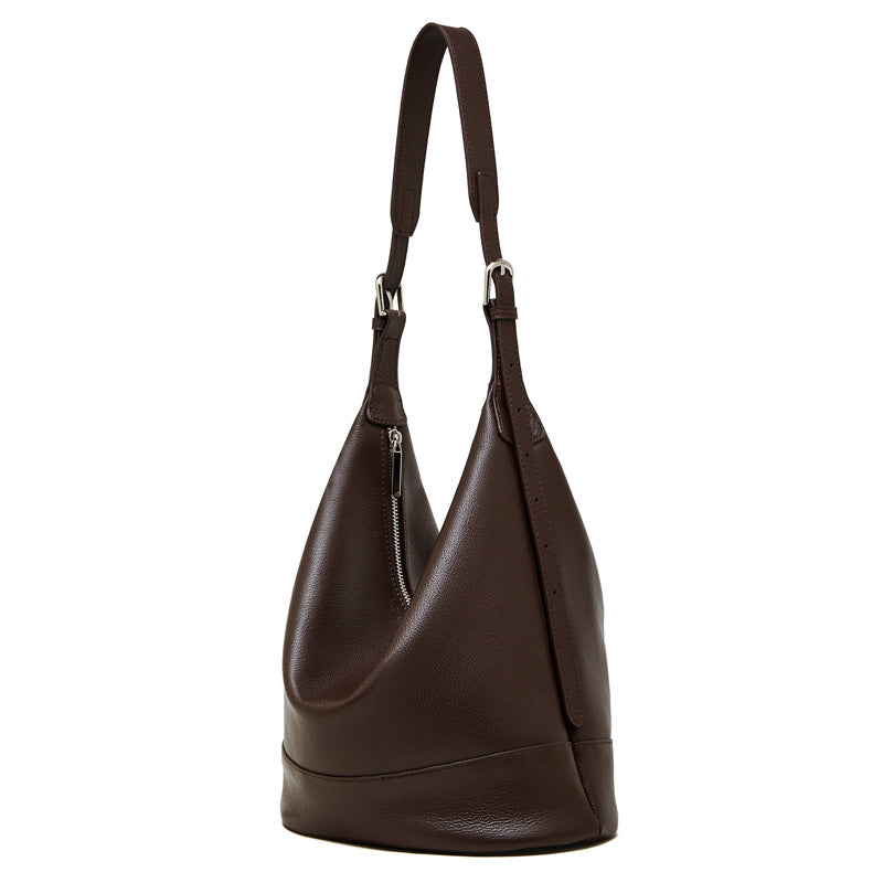 Women's Top-Grain Leather Large Capacity Bucket Bag-RAIIFY