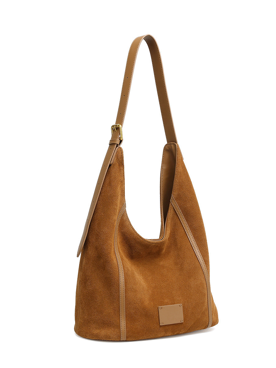 Women’s Suede Leather Retro Hobo Bag-RAIIFY