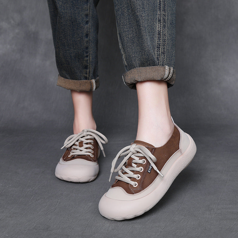 Women's Fashion Soft Leather Flat Casual Shoes-RAIIFY