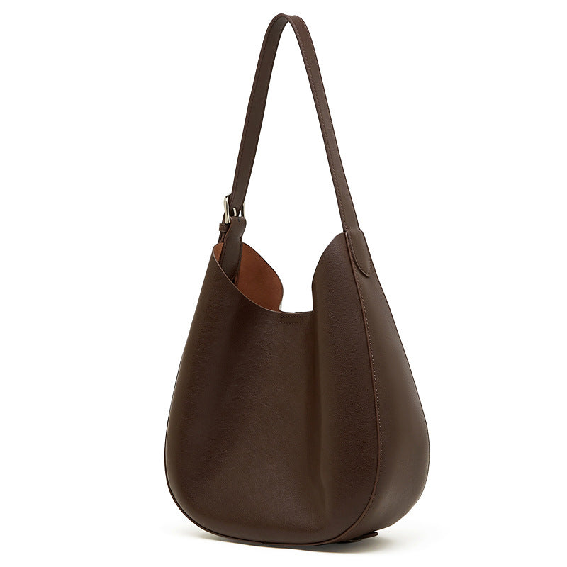 Women’s Minimalist Leather Crescent Underarm Bag-RAIIFY