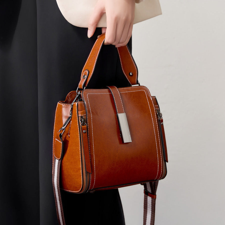 Women Vintage Leather Casual Satchel Bag-RAIIFY