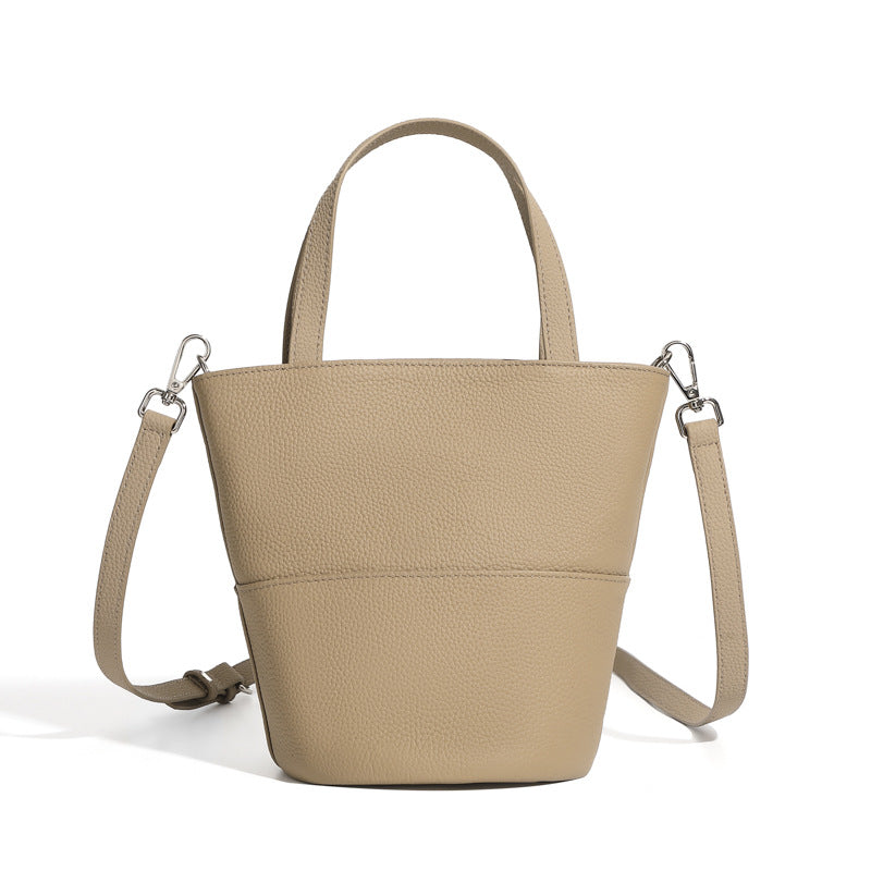 Women's Minimalist Fashion Leather Bucket Bag-RAIIFY