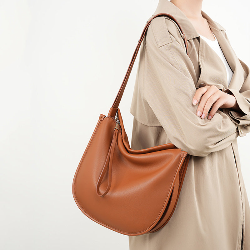 Women Minimalist Fashion Soft Leather Tote Bag-RAIIFY