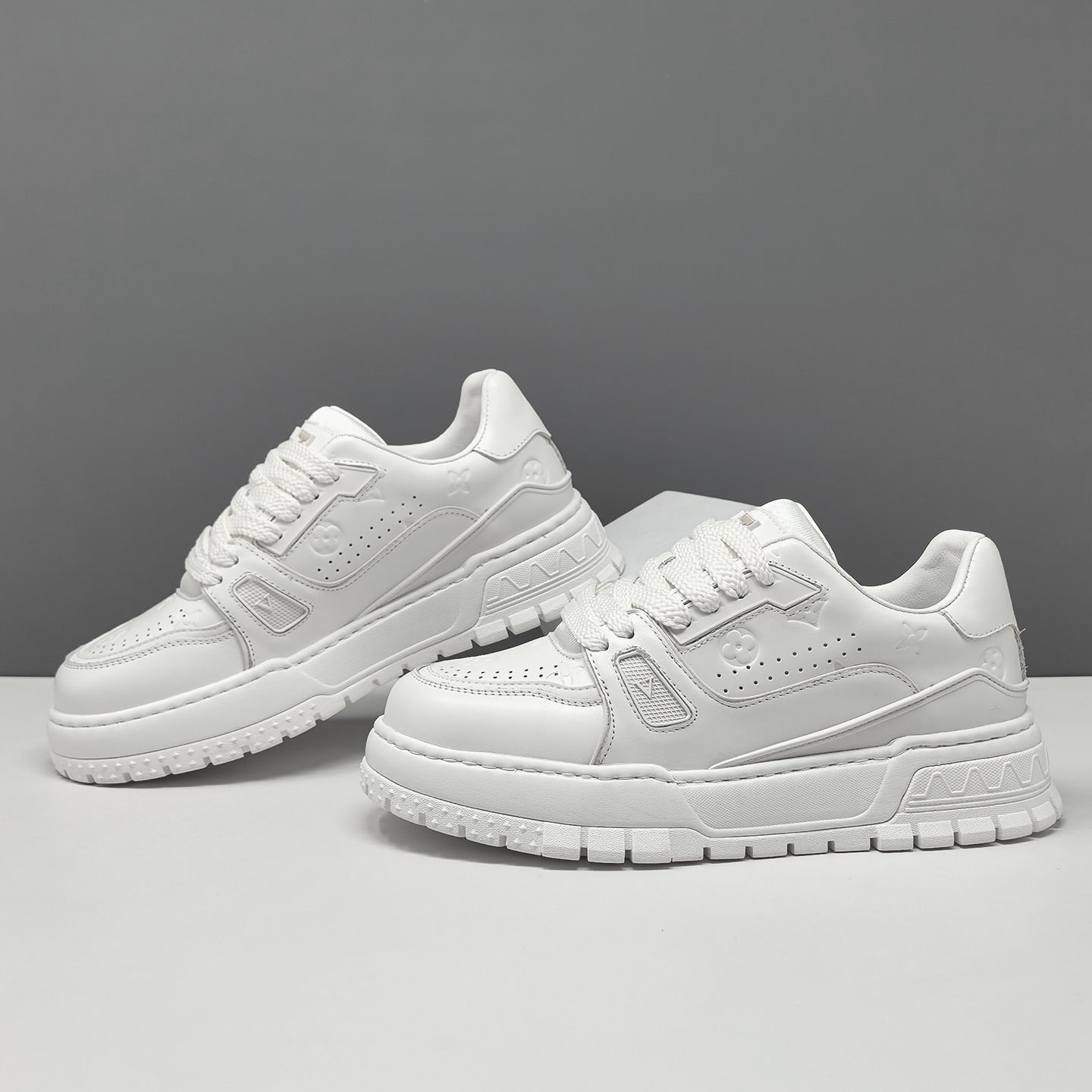 Men's Fashion Breathable Leather Casual Thick Soled Sneakers-RAIIFY