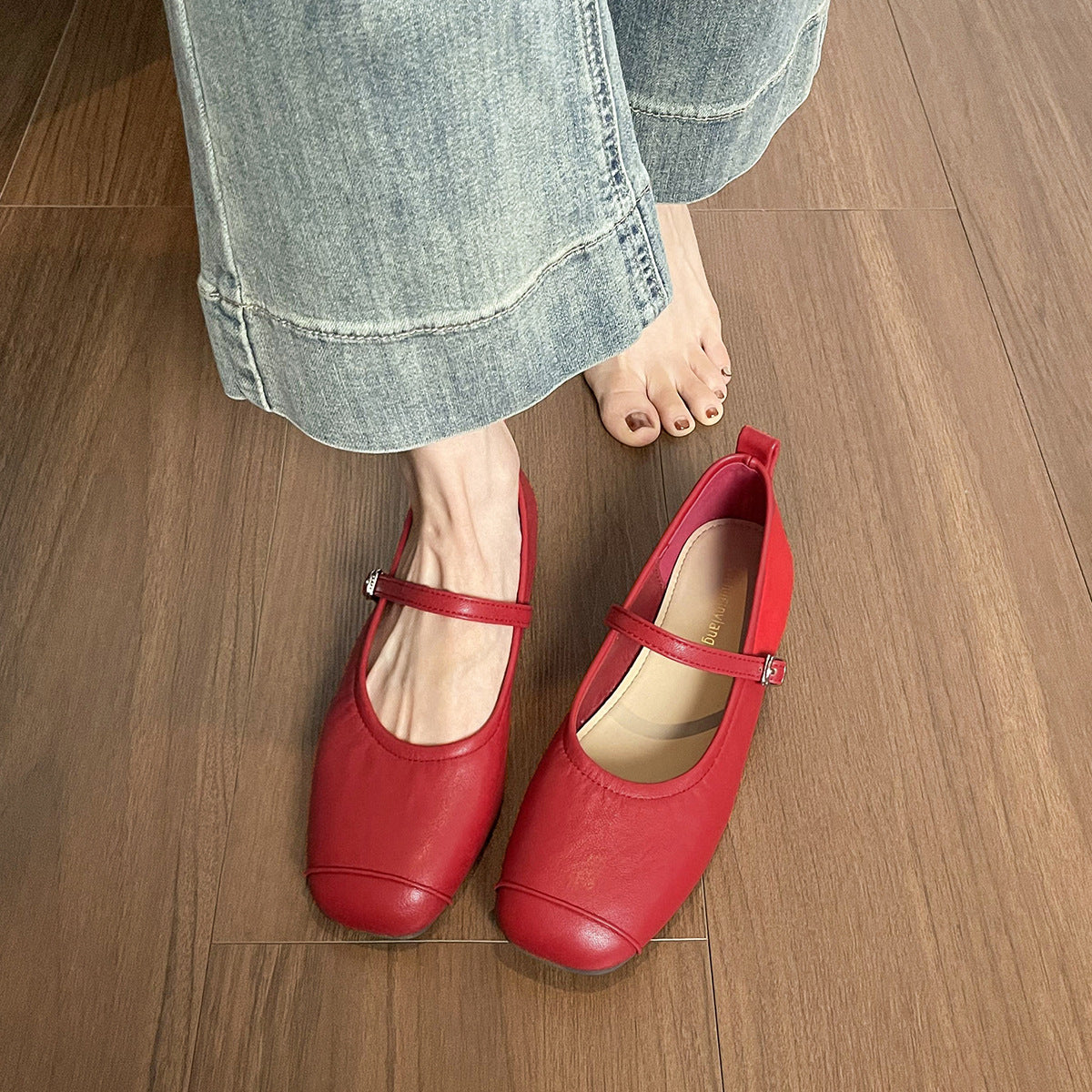 Women's Minimalism Fashion Soft Buckle Mary Jane Flats-RAIIFY