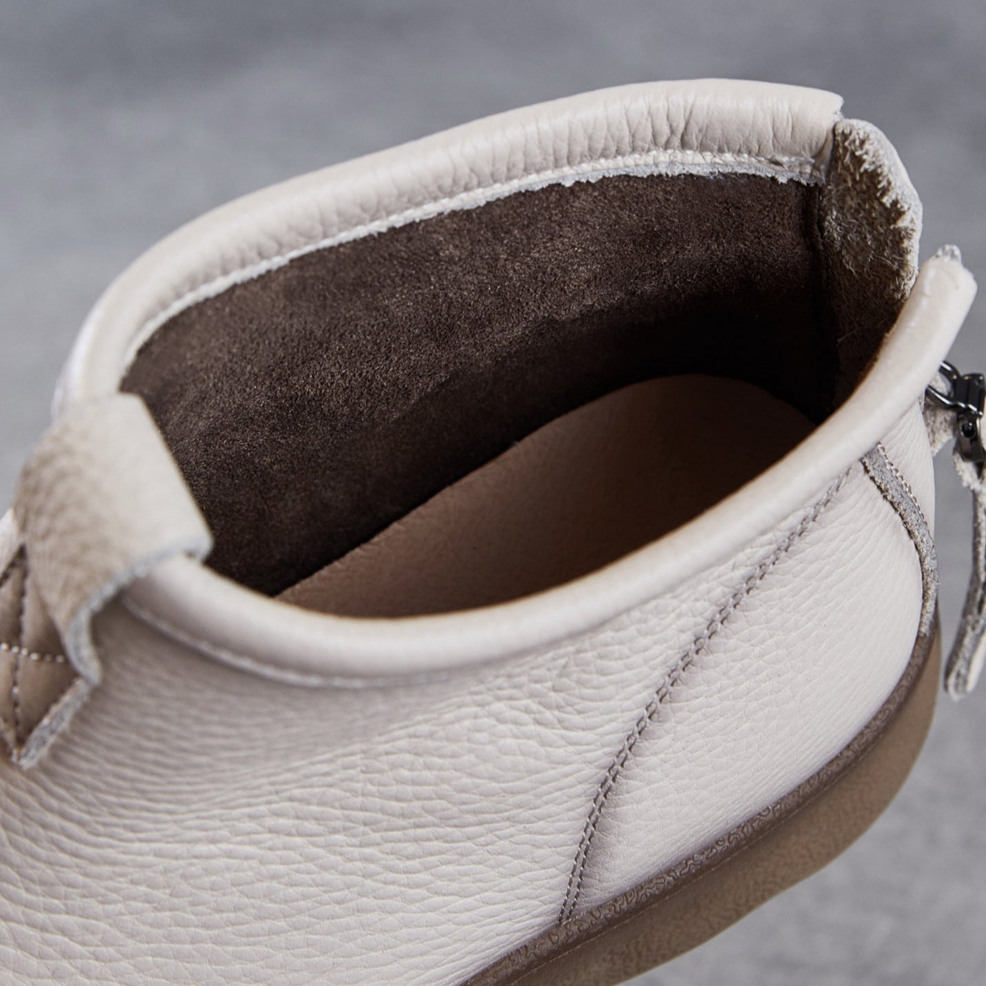 Women's Simple Plain Leather Flat Ankle Boots-RAIIFY