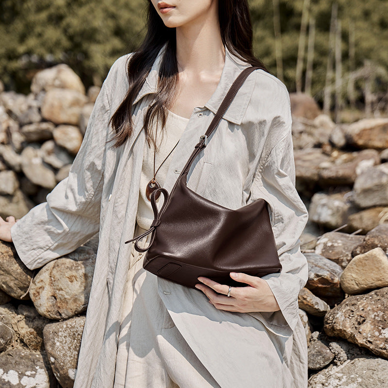 Women's Genuine Leather Soft Casual Hobo Bag-RAIIFY