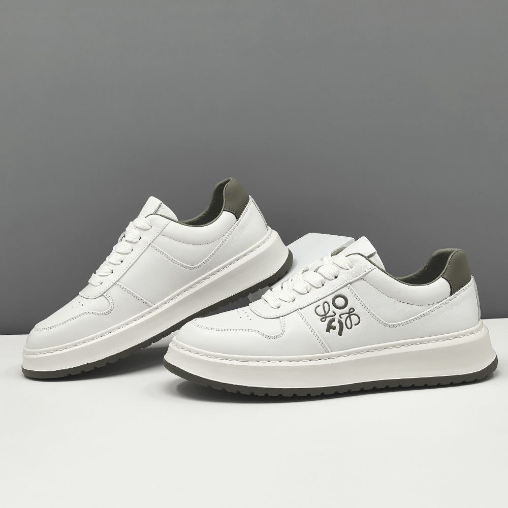 Men Fashion Quilted Leather Breathable Flat Sneakers-RAIIFY