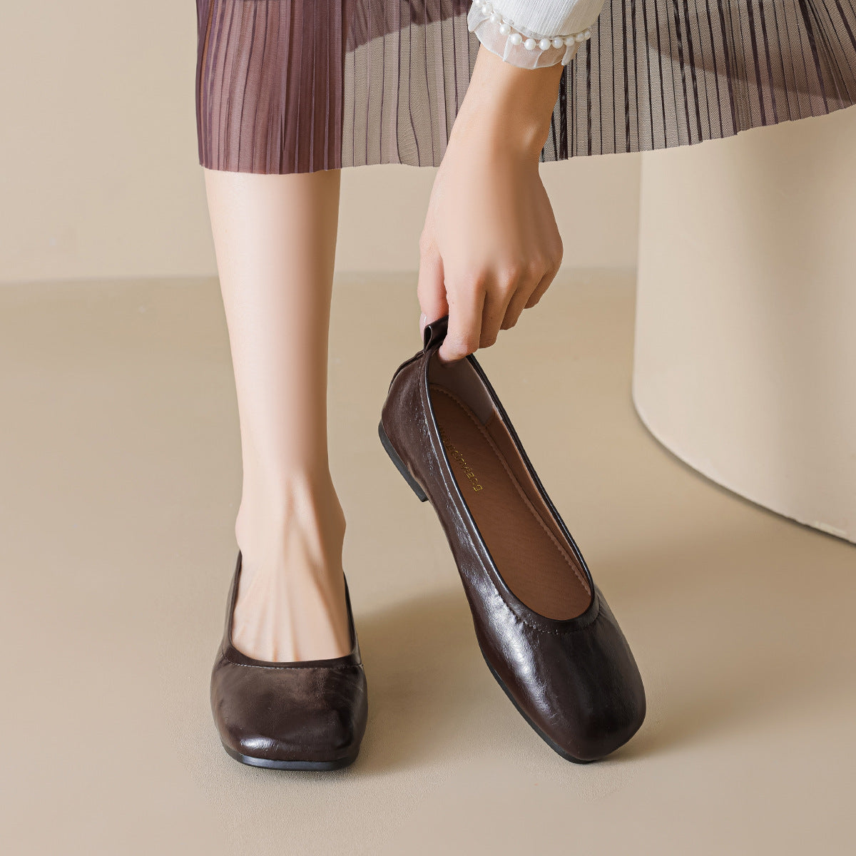 Women's Square Toe Slip-On Casual Soft Flats-RAIIFY