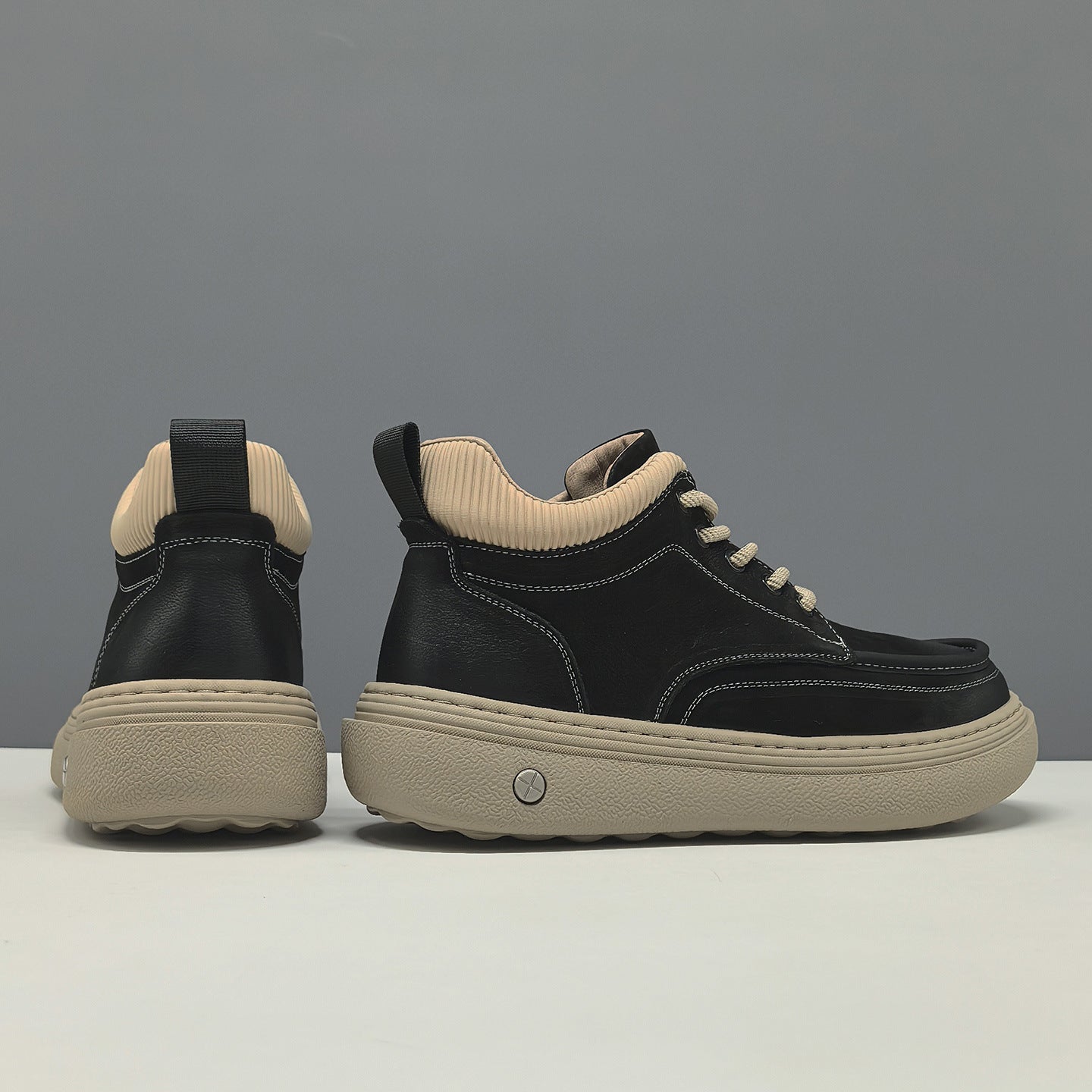 Men's Minimalist High Top Leather Casual Shoes-RAIIFY