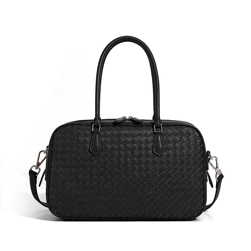 Women's Fashion Plain Woven Leather Purse-RAIIFY