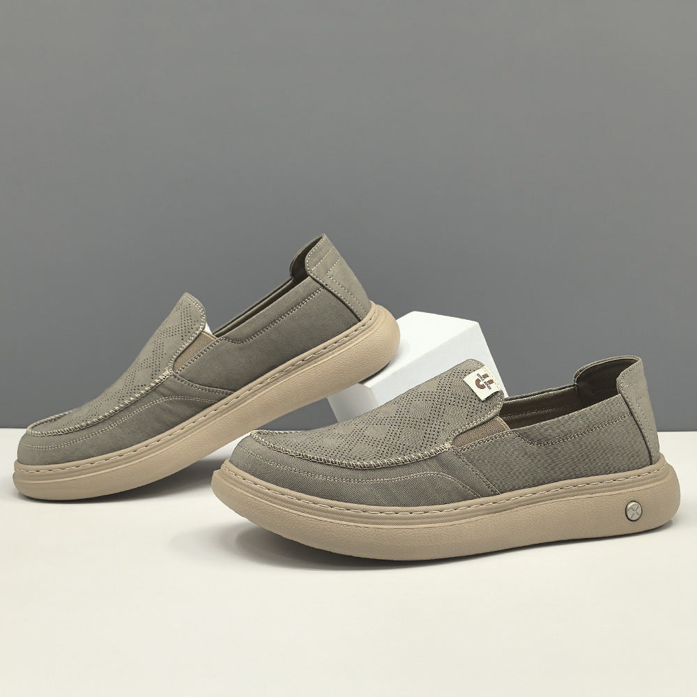 Men Minimalism Breathable Canvas Casual Loafers-RAIIFY