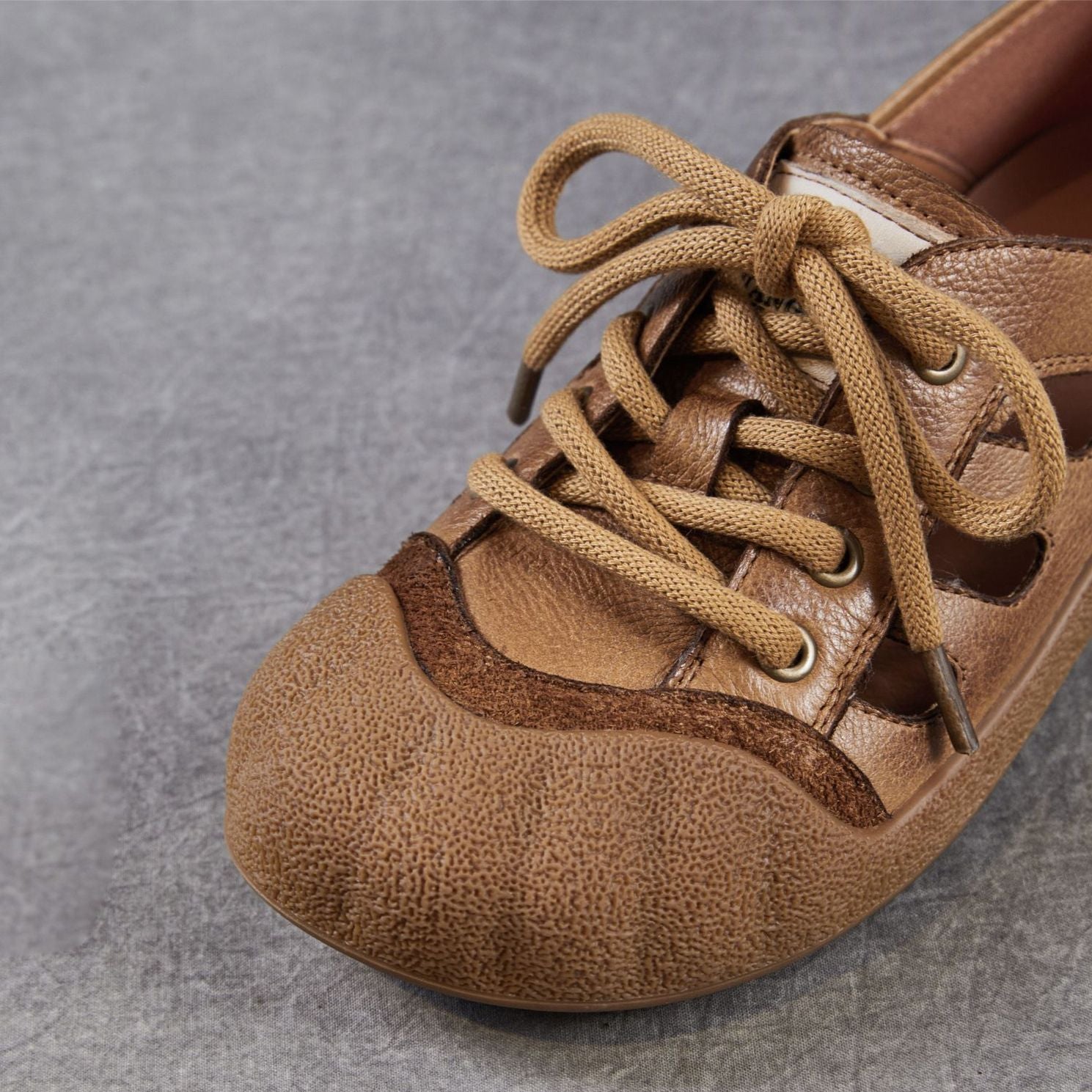 Women's Genuine Leather Retro Hollow-Out Lace-Up Casual Sandals-RAIIFY