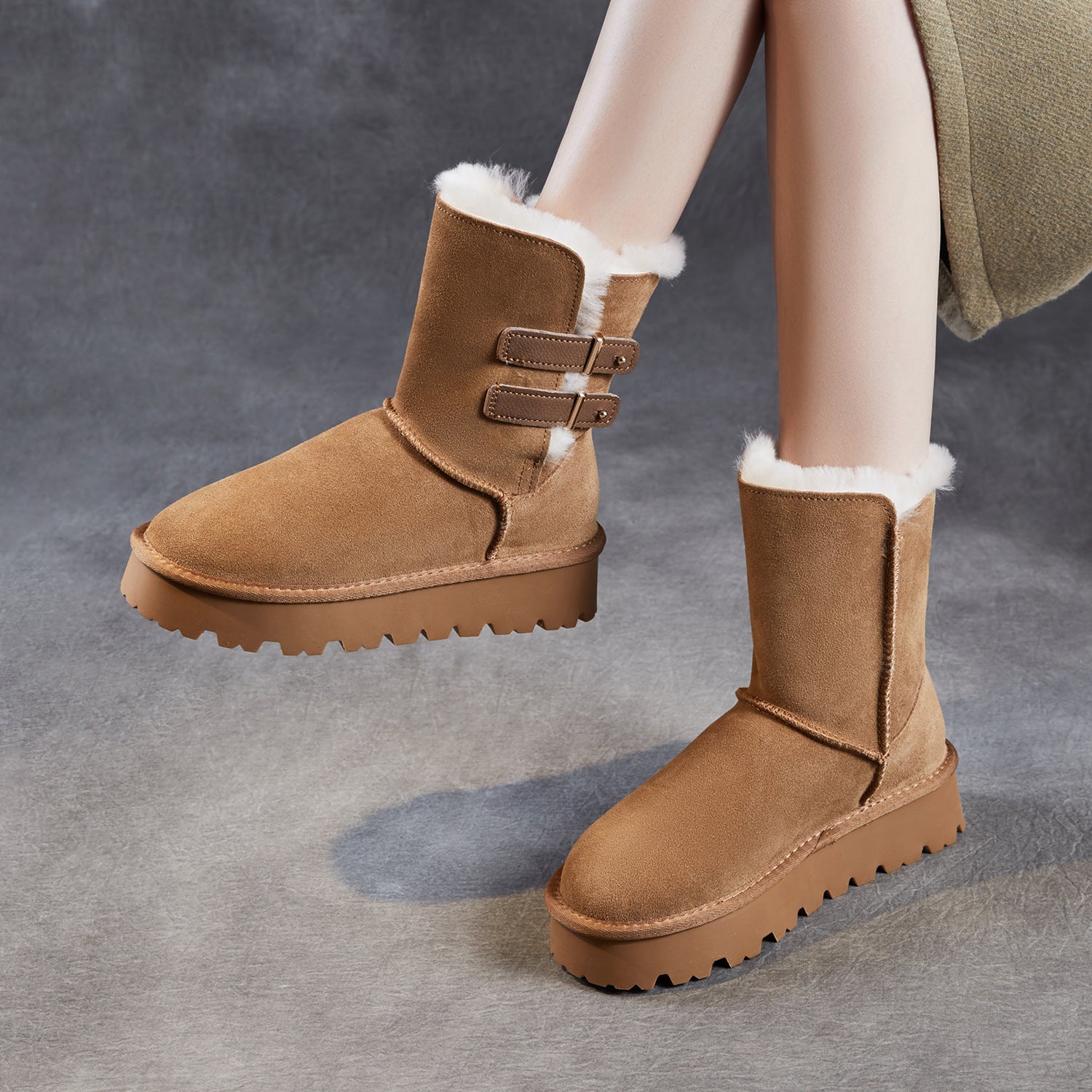 Women's Suede Retro Soft Comfort Snow Boots-RAIIFY