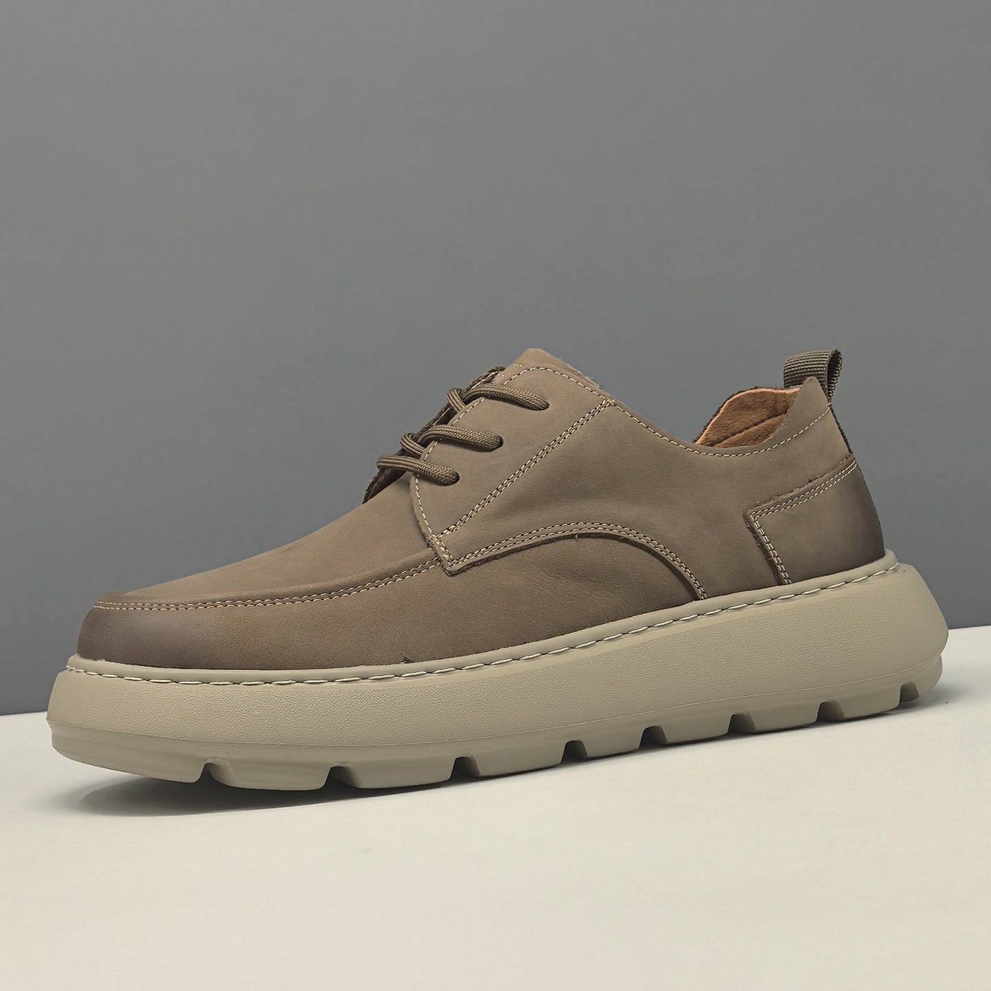 Men's Simple Plain Leather Casual Shoes-RAIIFY