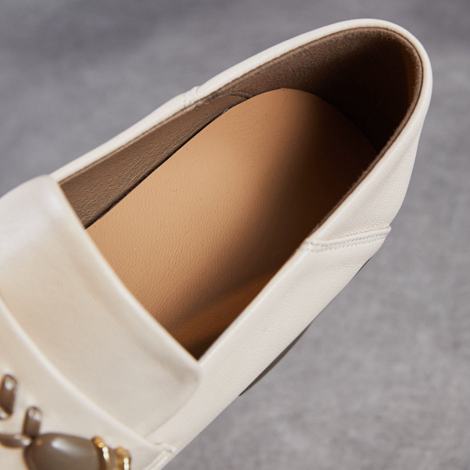 Women's Plain Leather Casual Chunky Heel Loafers-RAIIFY