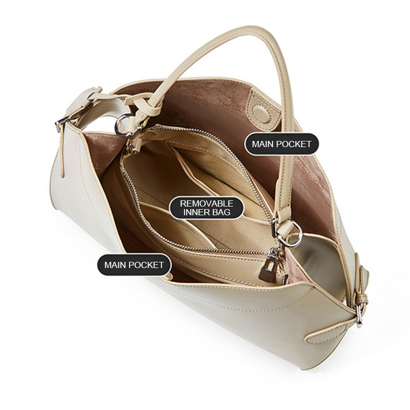 Women's Plain Leather Fashion Satchel Bag-RAIIFY