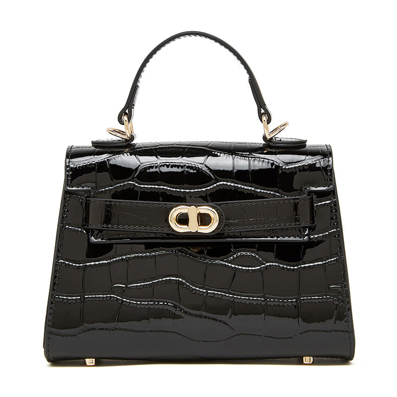 Women's Croc-Embossed Leather Fashion Satchel Bag-RAIIFY