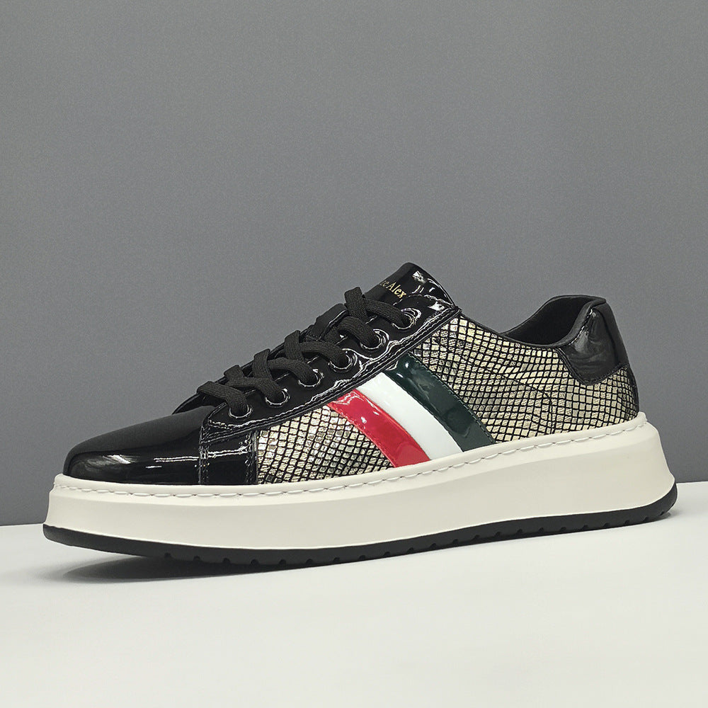 Men Stylish Patchwork Leather Flat Casual Shoes-RAIIFY