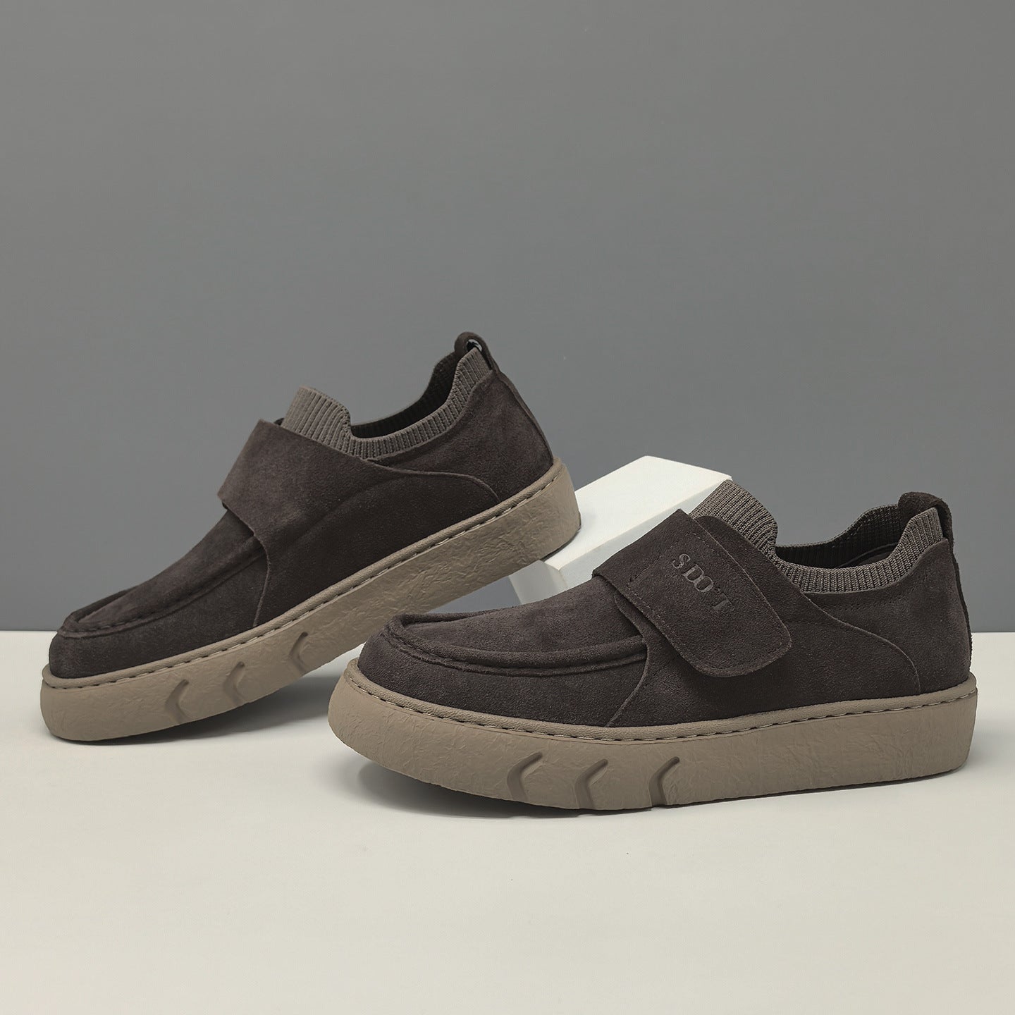 Men's Minimalist Suede Velcro Tape Casual Shoes-RAIIFY