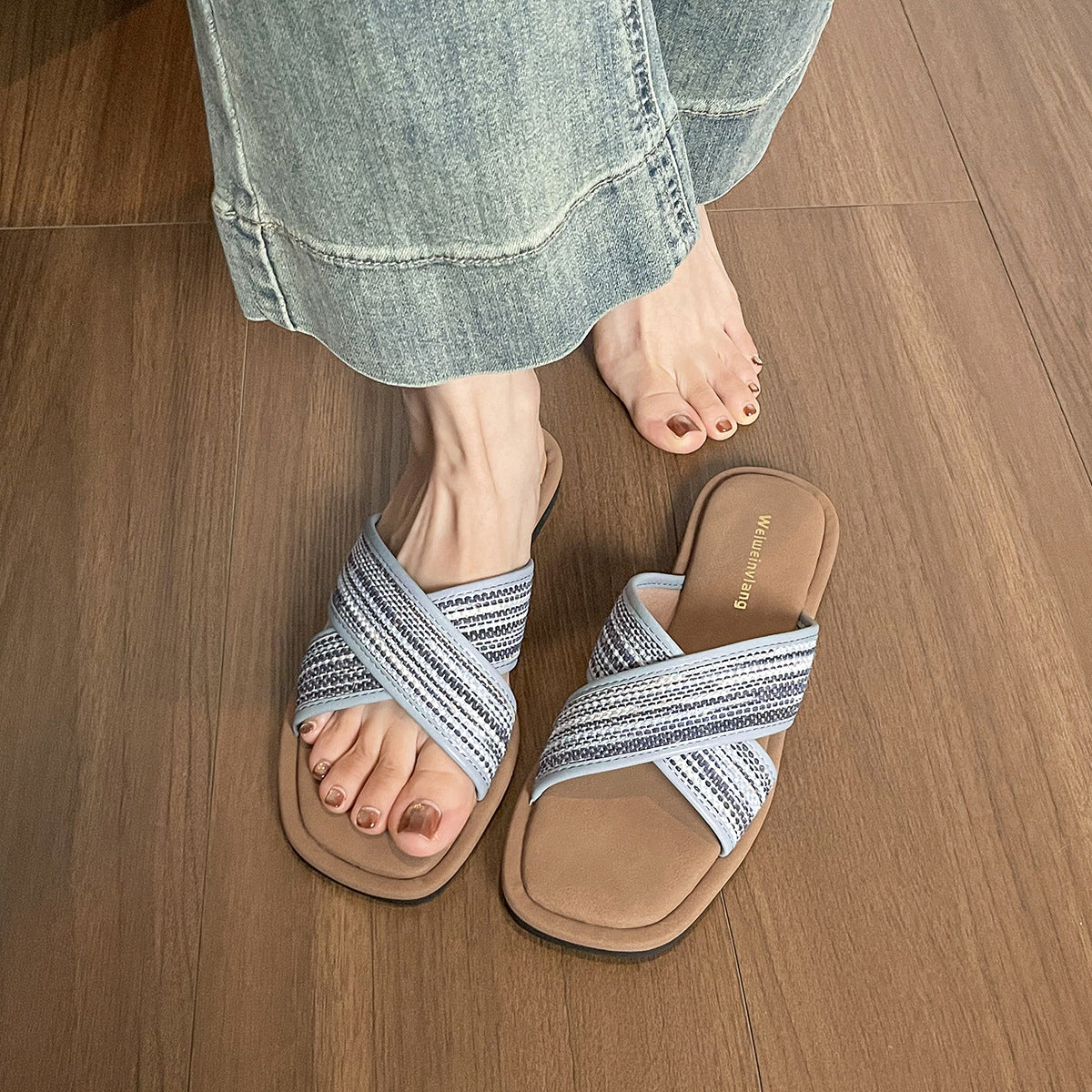 Women's Fashion Cross Strap Summer Casual Slides-RAIIFY