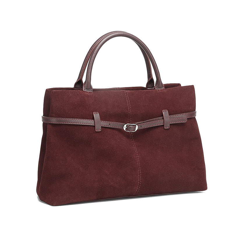 Women’s Suede Leather Retro Satchel Bag-RAIIFY