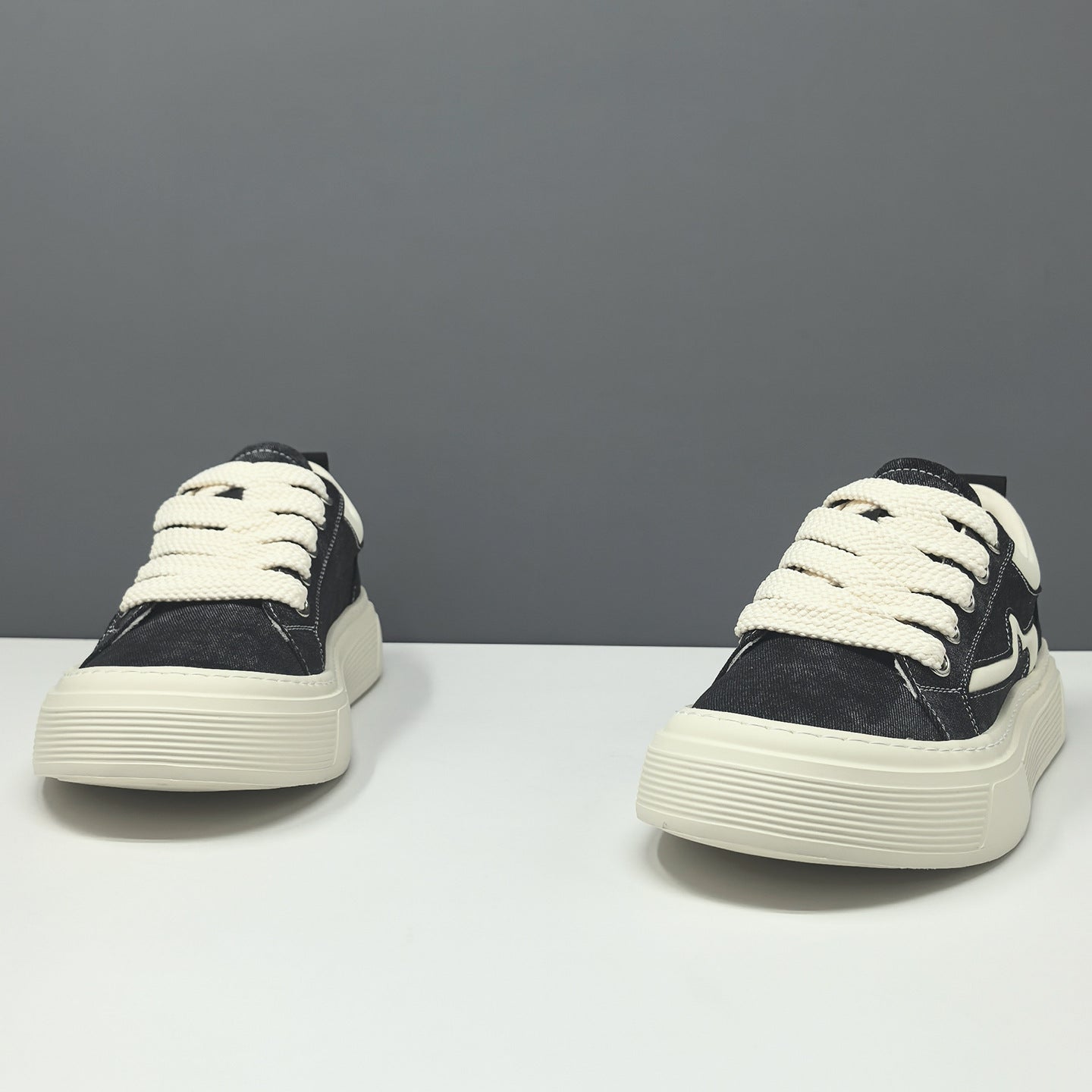 Men's Denim Patchwork Casual Board Shoes Fashion Sneakers-RAIIFY